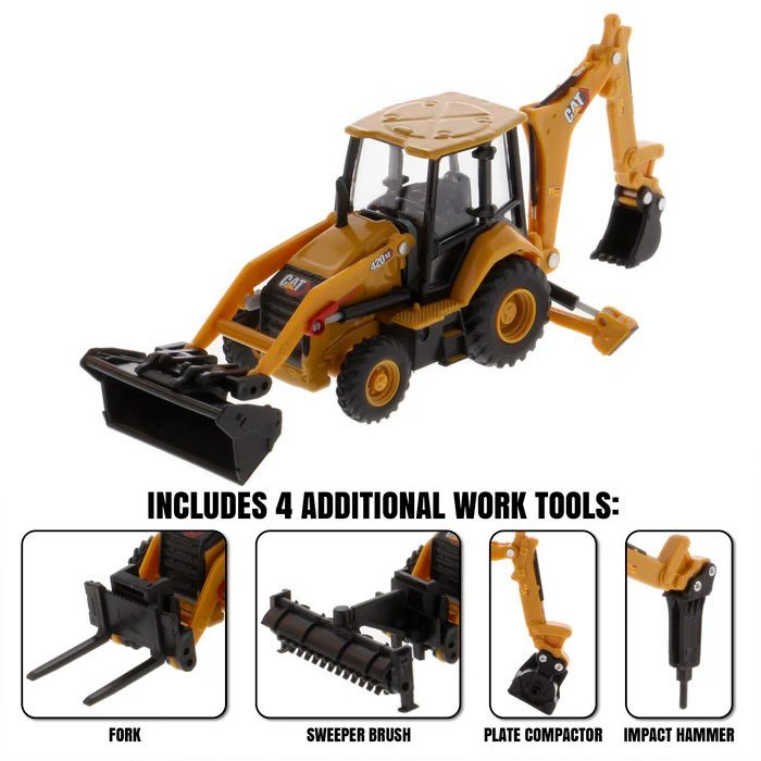 85765 - Retroescavadeira Cat 420 XE em escala 1:64 com ferramentas de trabalho - Imagem 2
