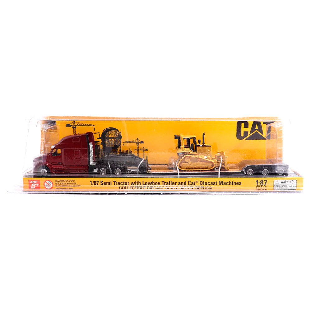 84419 Miniatura Caminhão reboque com Trator de Esteira D5M 1:87 - Imagem 2