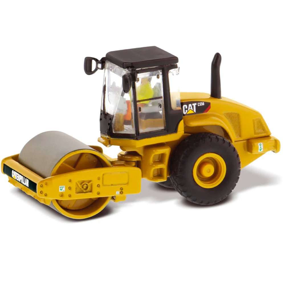 85246 Miniatura Compactador de solo vibratório de tambor liso Cat® CS56 na escala 1:87