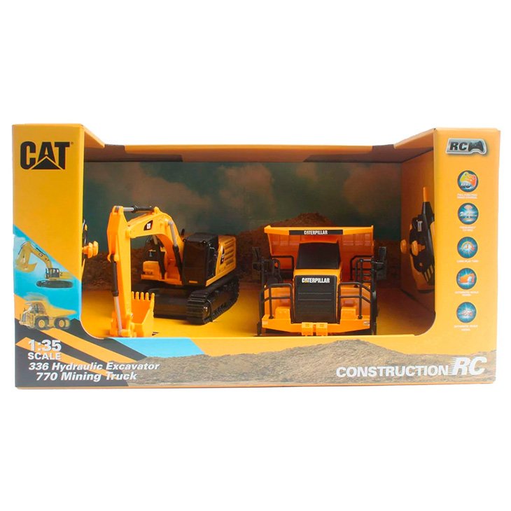 COMBO Miniatura Escavadeira Hidráulica CAT 336 1:35 + Caminhão de Mineração 770 - Imagem 2